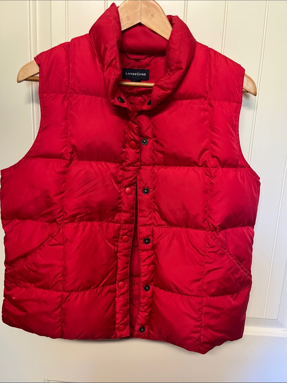 Lands' End Women's Bright Red Quilted Puffer Vest